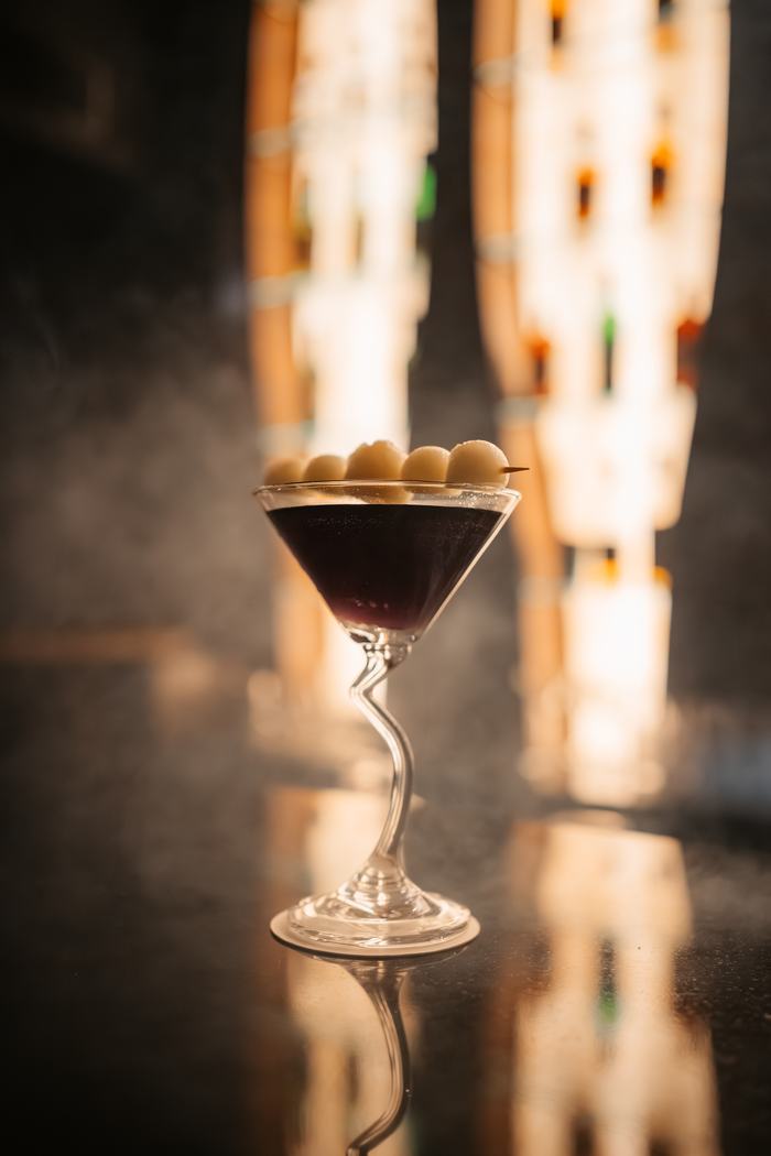 An espresso martini finished at the bar