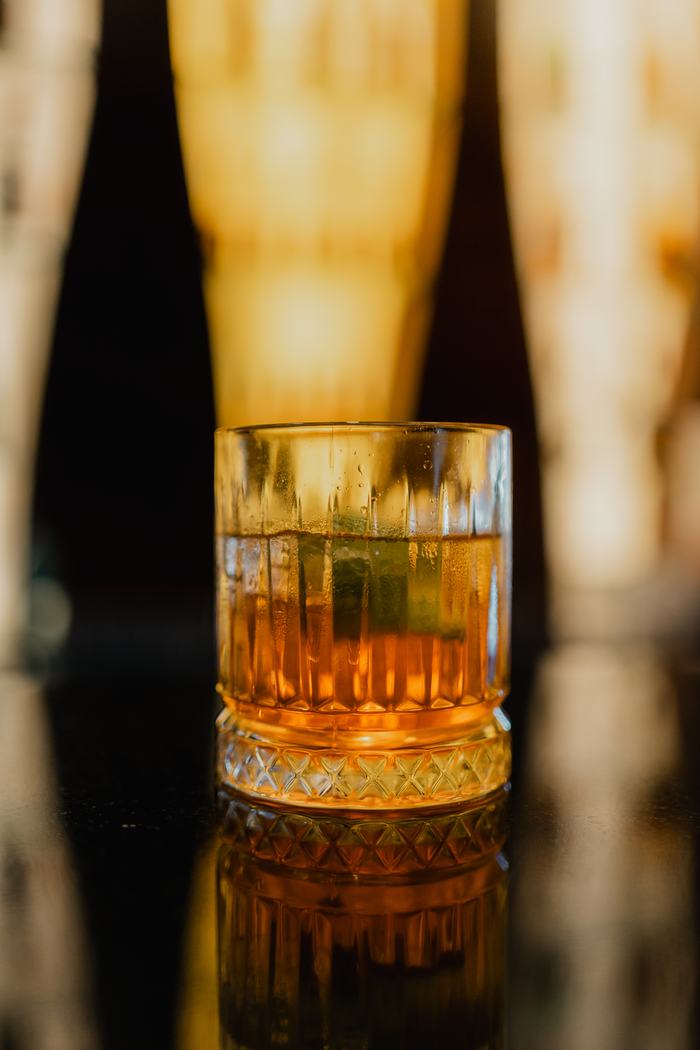 A whisky on the counter at Bellers